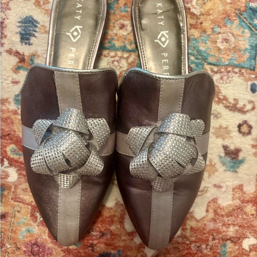 Katy Perry Collections Holiday Metallic Silver Mules